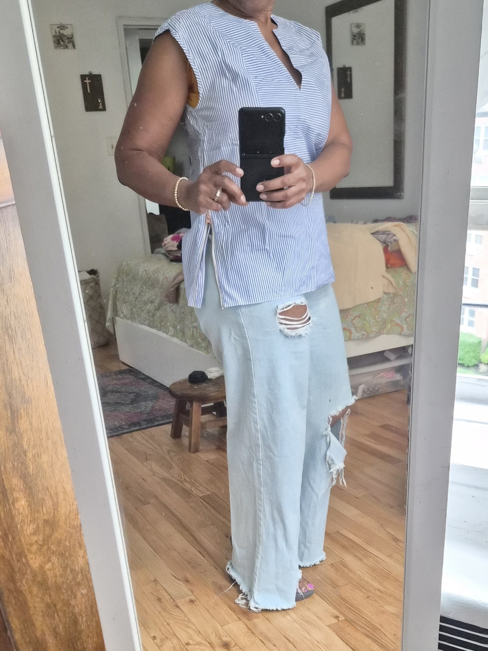 Stripe Blue And White Shirt